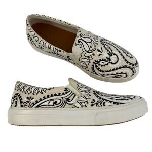 Tory Burch Slip-On Sneakers Flats Canvas Multi-Color Size 10M